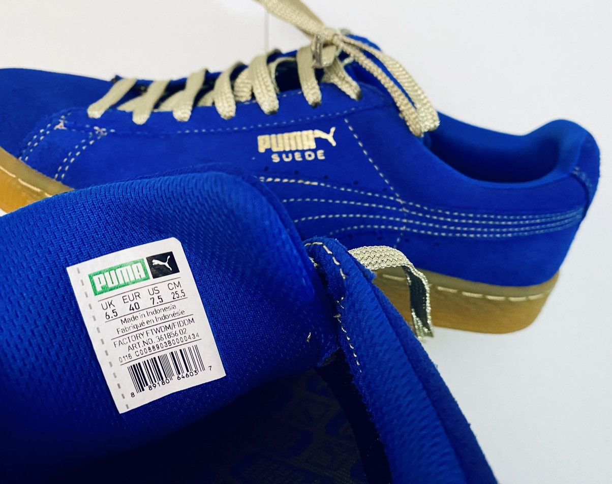 Puma Puma Suede Classic XXI Royal Blue Gum Sole Electric Gold New Size US 7.5 / EU 40-41 - 18 Thumbnail