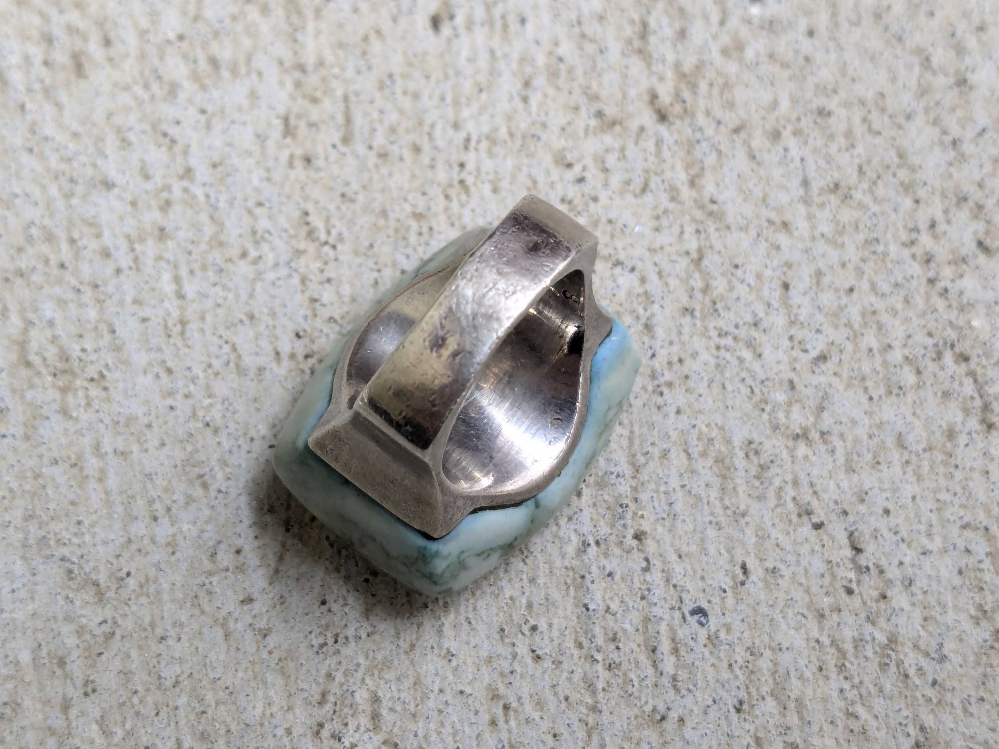 Jewelry Vintage Sterling Silver Ring Blue Howlite 7.75 Modern Size ONE SIZE - 11 Thumbnail
