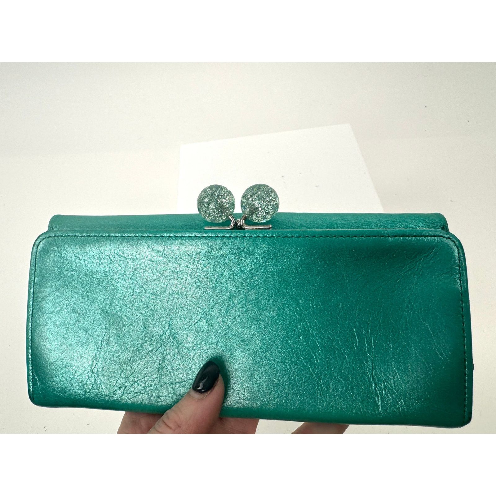 Other Charles Jorudan Blue Green Leather Kiss Lock Snap Wallet Size ONE SIZE - 3 Thumbnail