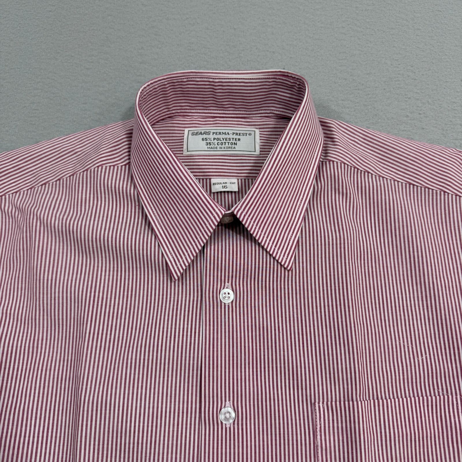 Vintage Vintage Sears Perma-Prest Shirt 16 Large Red 70s 80s NWOT Size US L / EU 52-54 / 3 - 4 Thumbnail