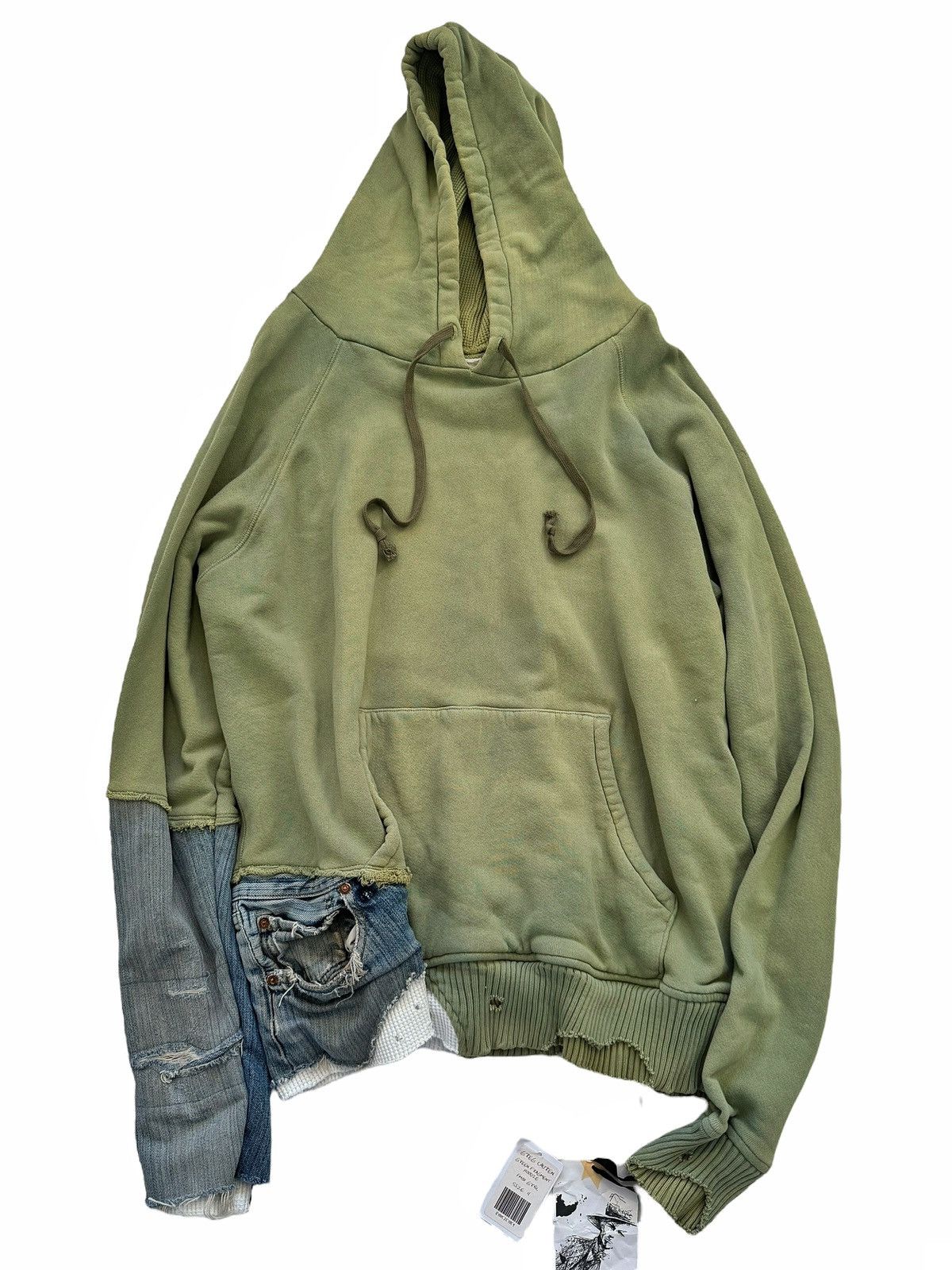 Greg Lauren Sz4 Matcha Green Fragment Hybrid Split Hoodie | Grailed