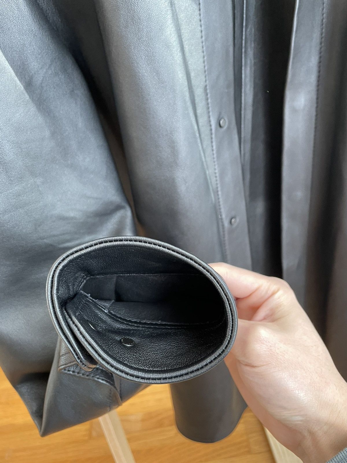John Elliott John Elliott Black Leather Cloak Sz1/S Size US S / EU 44-46 / 1 - 6 Thumbnail