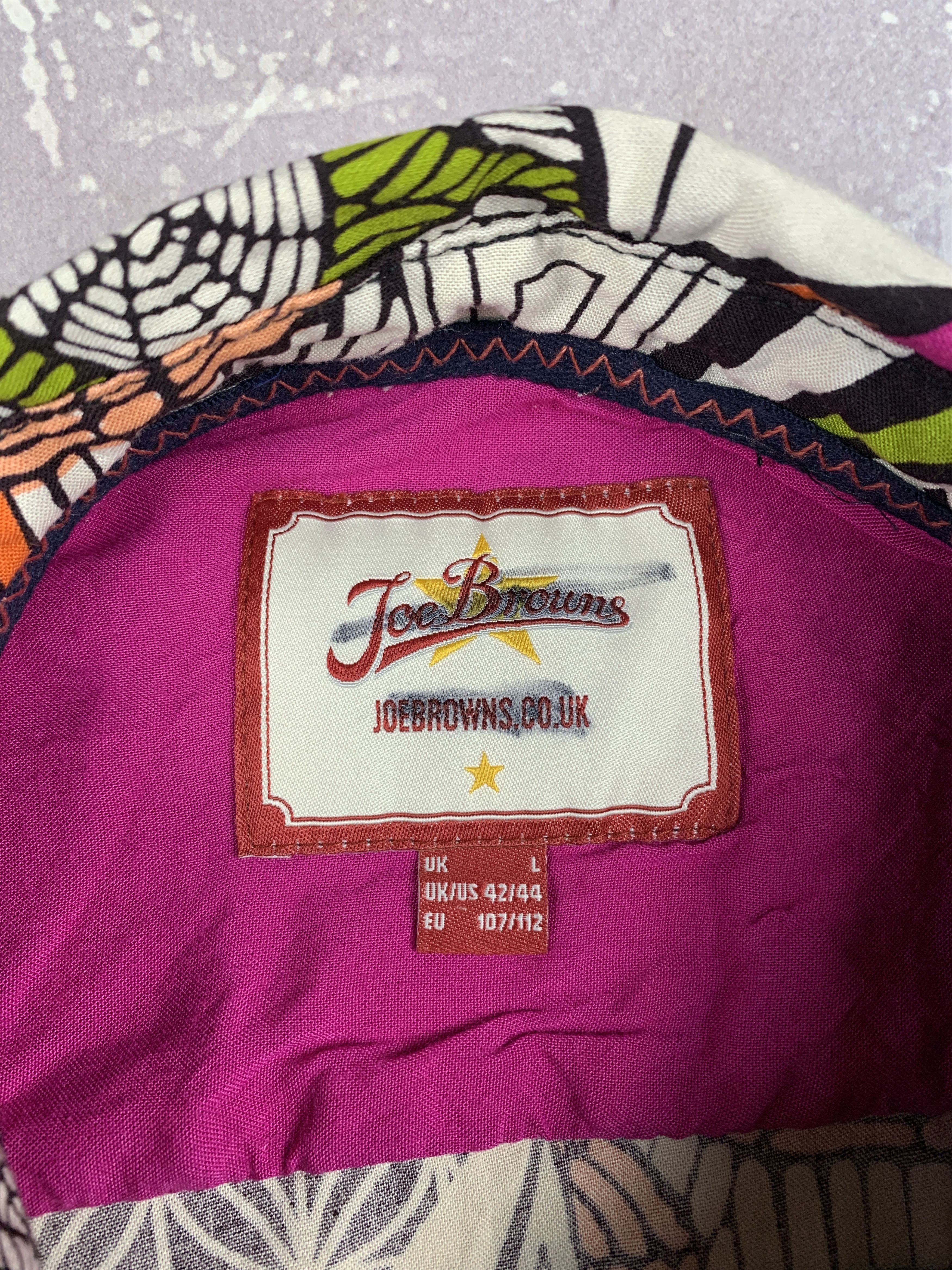 Joe Browns Joe Browns Hawaiian Funky Geometric Viscose Summer Shirt Size US L / EU 52-54 / 3 - 5 Thumbnail