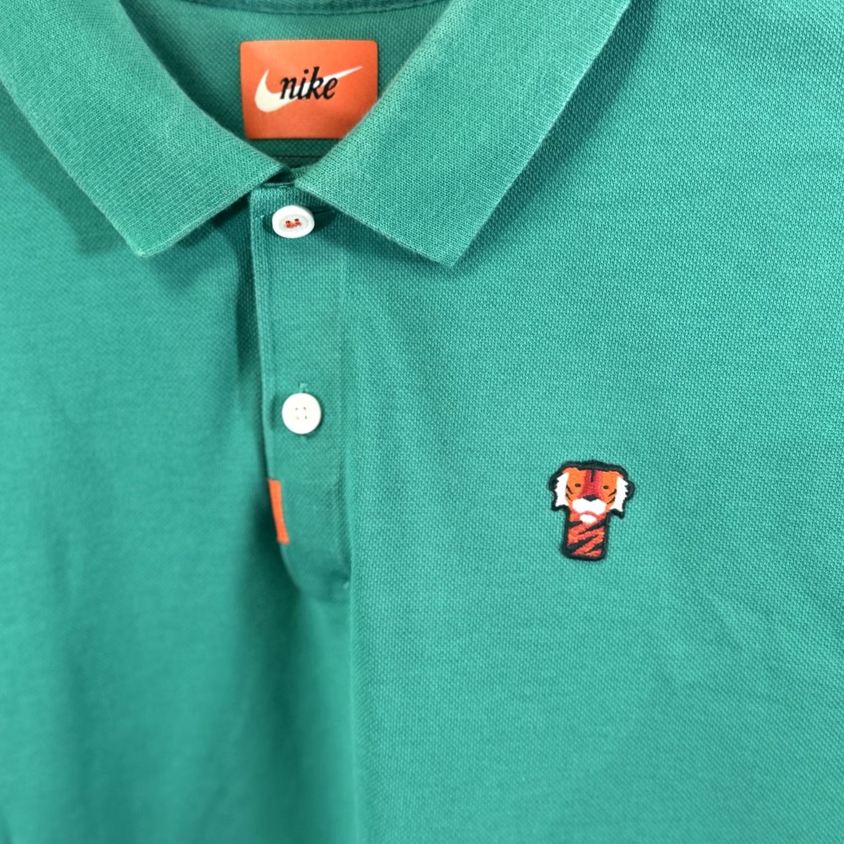 Nike Nike Polo Shirt Mens Large Green Dri-FIT Embroidered Tiger Patch Swoosh Golf Shirt Size US L / EU 52-54 / 3 - 3 Thumbnail