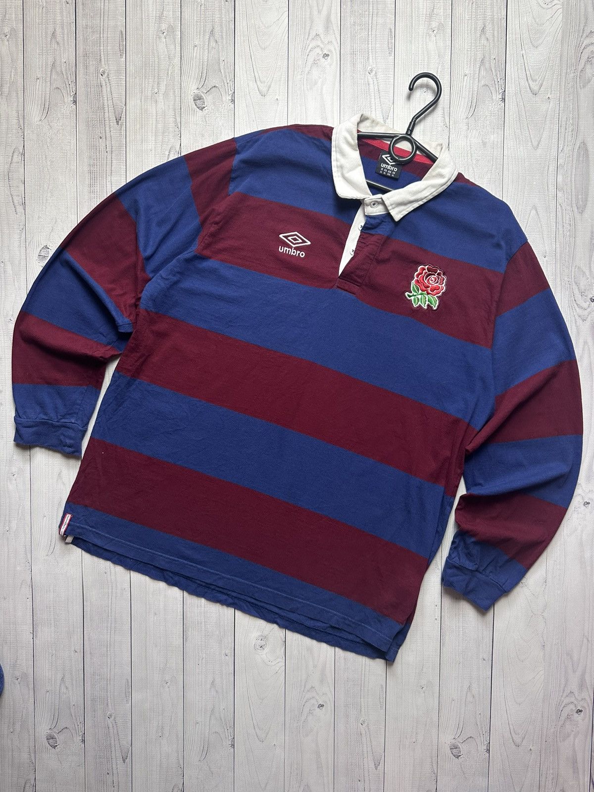 Vintage Umbro England rugby jersey size XL striped