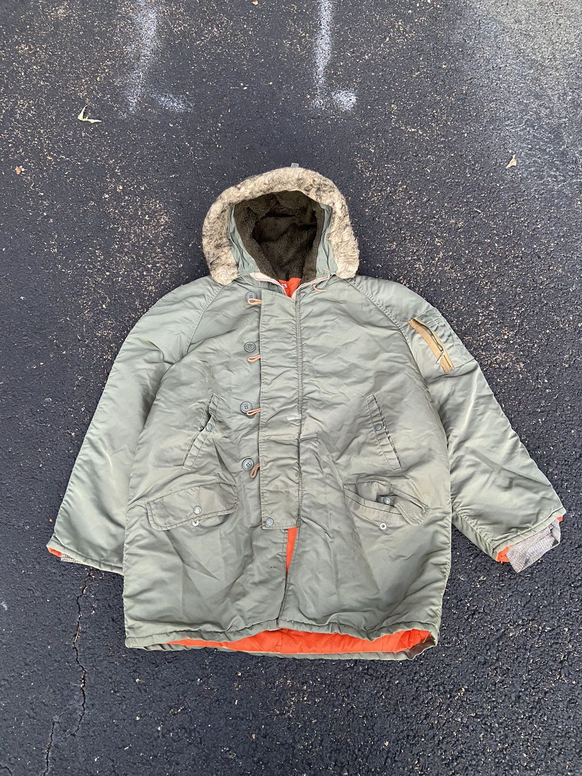 Vintage Vintage Vietnam Era Insulated Winter Fur Green Parka Jacket Size US L / EU 52-54 / 3 - 1 Thumbnail