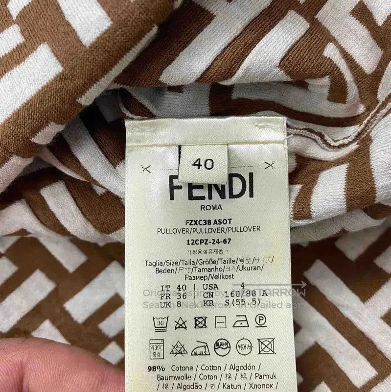 Fendi Fendi Brown Cotton Women's T-Shirt in Size M . Size M / US 6-8 / IT 42-44 - 5 Thumbnail