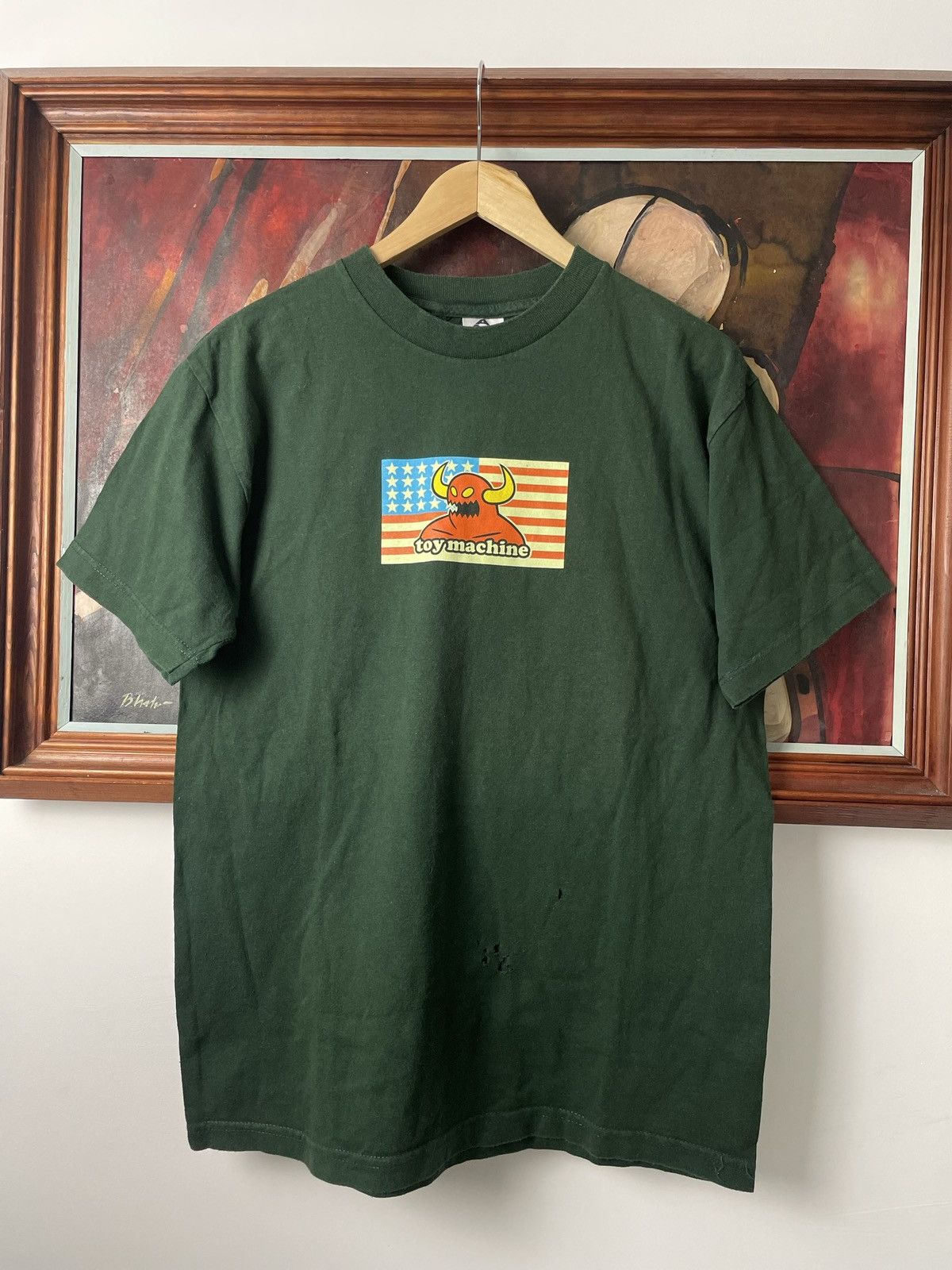Toy Machine Vintage 90s Skate Tee USA Flag Rare Devil Hype - www 