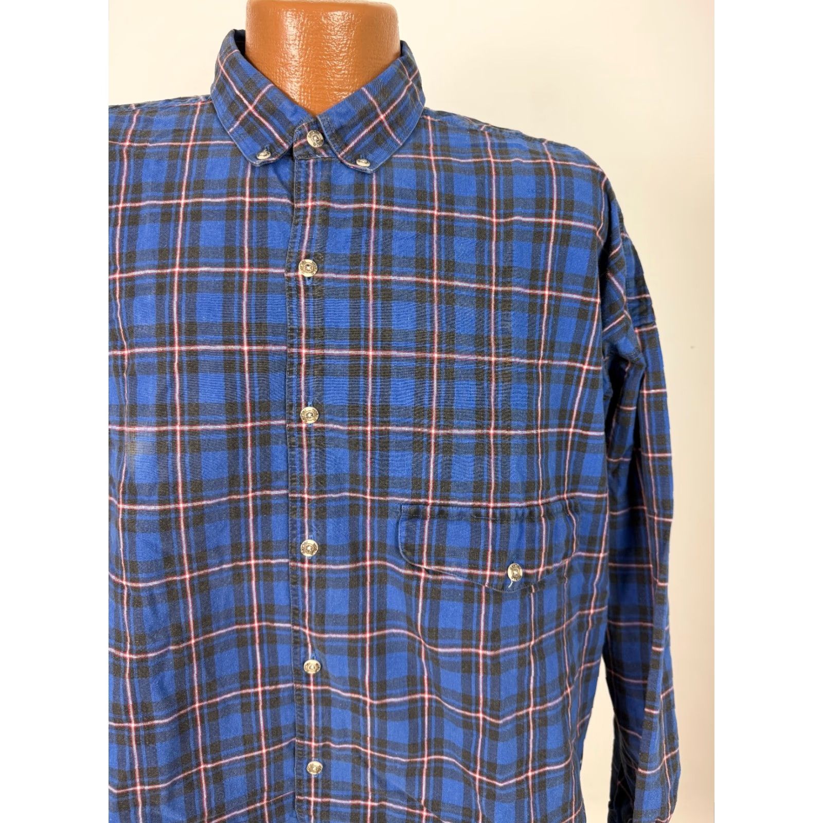 Vintage VINTAGE World Island Shirt Mens L Blue Plaid Heavyweight Oversized 90s Pipe Dreams? Size US L / EU 52-54 / 3 - 2 Thumbnail