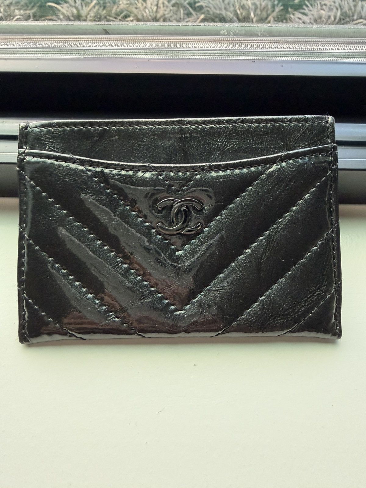 Chanel Chanel Patent Black Cardholder Size ONE SIZE - 4 Thumbnail