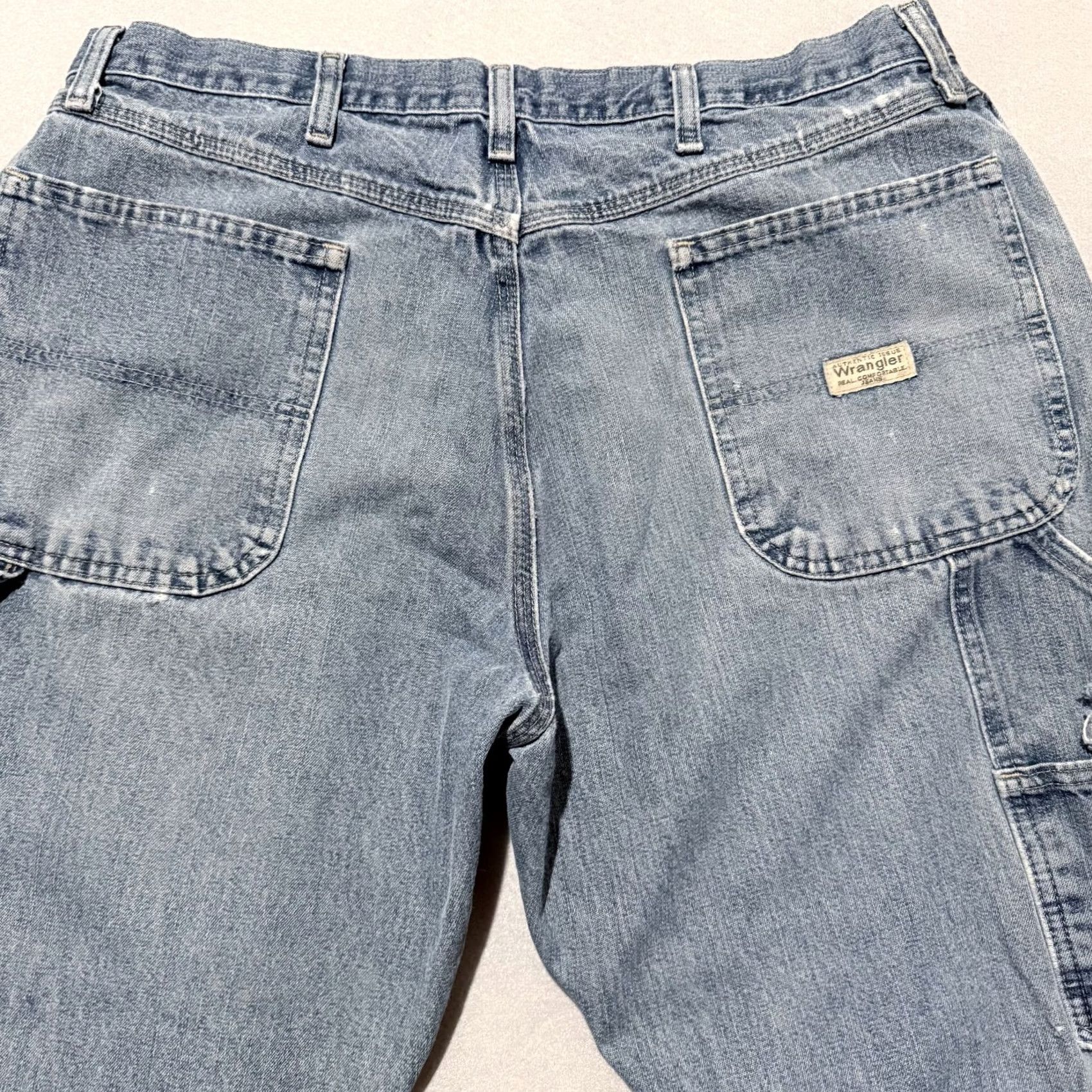 Wrangler Wrangler Carpenter Jeans Men's Blue Denim Mid Rise Straight Zip Fly - 36x30 Size US 36 / EU 52 - 3 Thumbnail