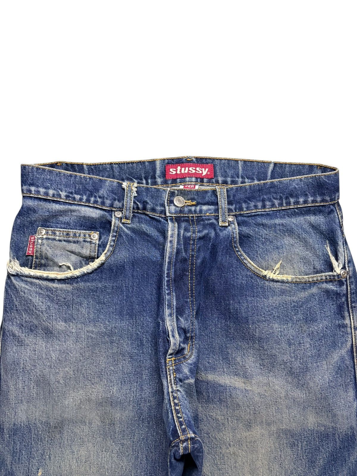 Stussy Vintage Stussy Mud Wash Distressed Loose Baggy Jeans Size US 34 / EU 50 - 4 Thumbnail