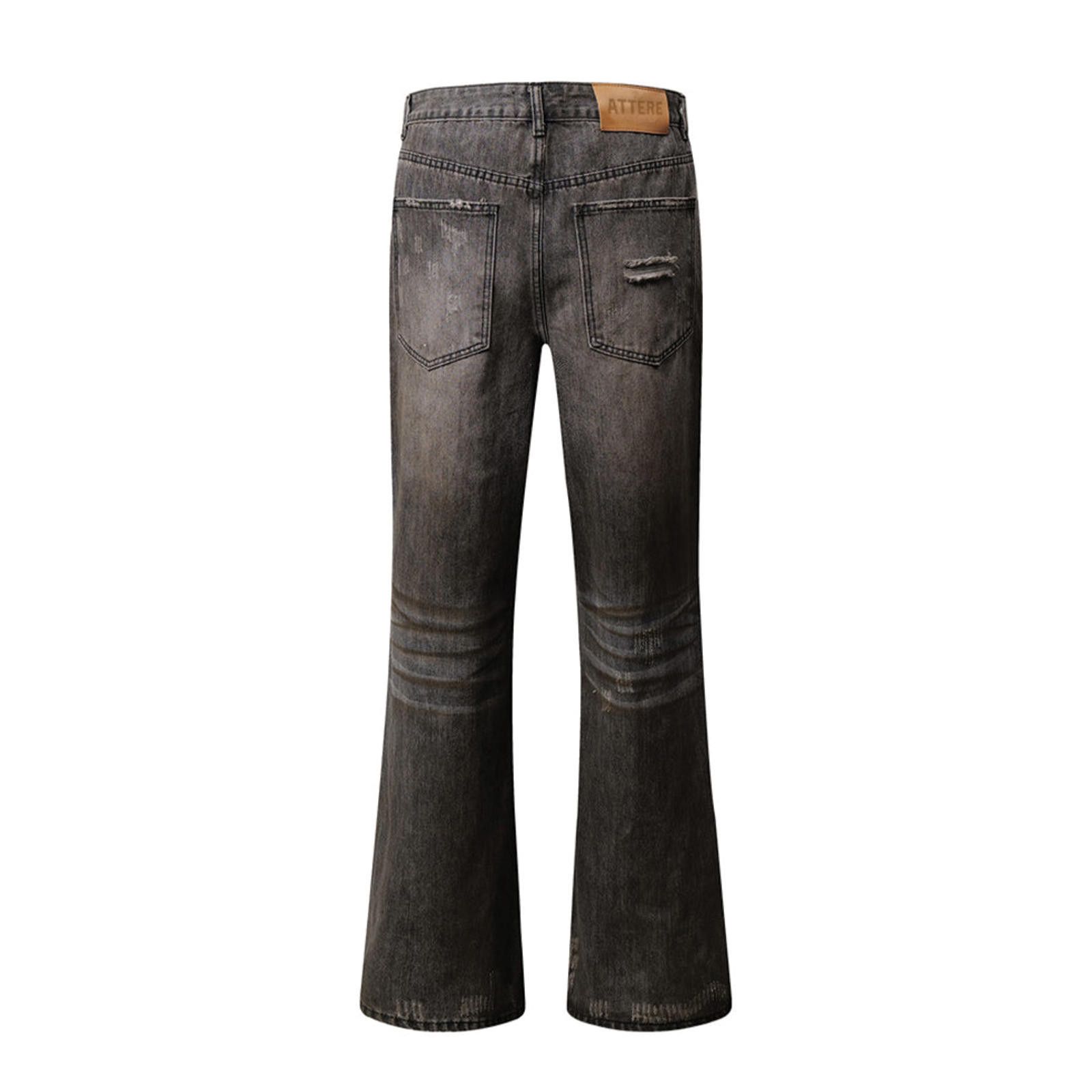 Vintage Gray Distressed Flare Jeans Size US 32 / EU 48 - 6 Thumbnail