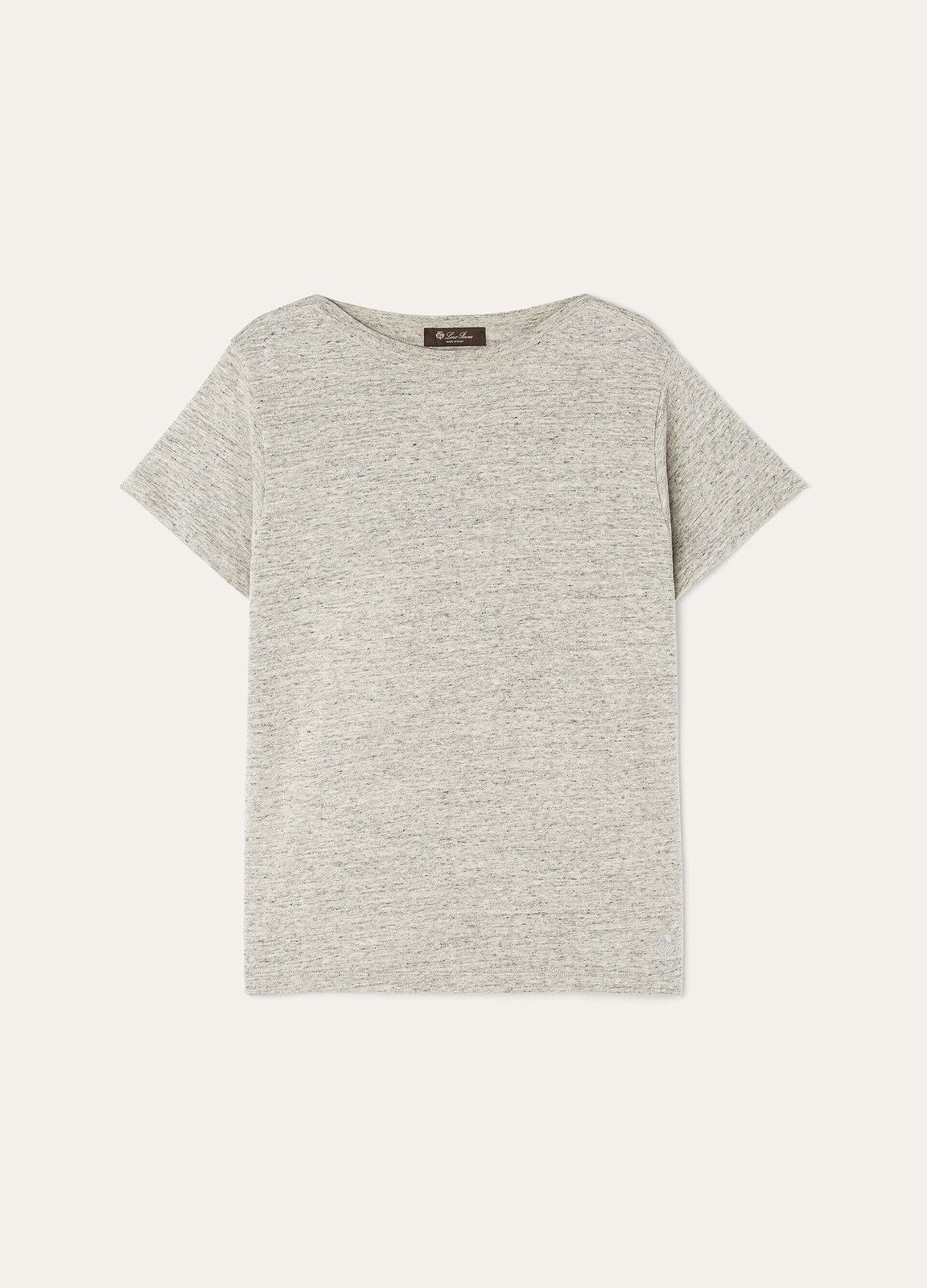 Loro Piana o1srvl11e0526 FAP0853 Luino Boatneck T-Shirt in Grey Size L / US 10 / IT 46 - 1 Thumbnail