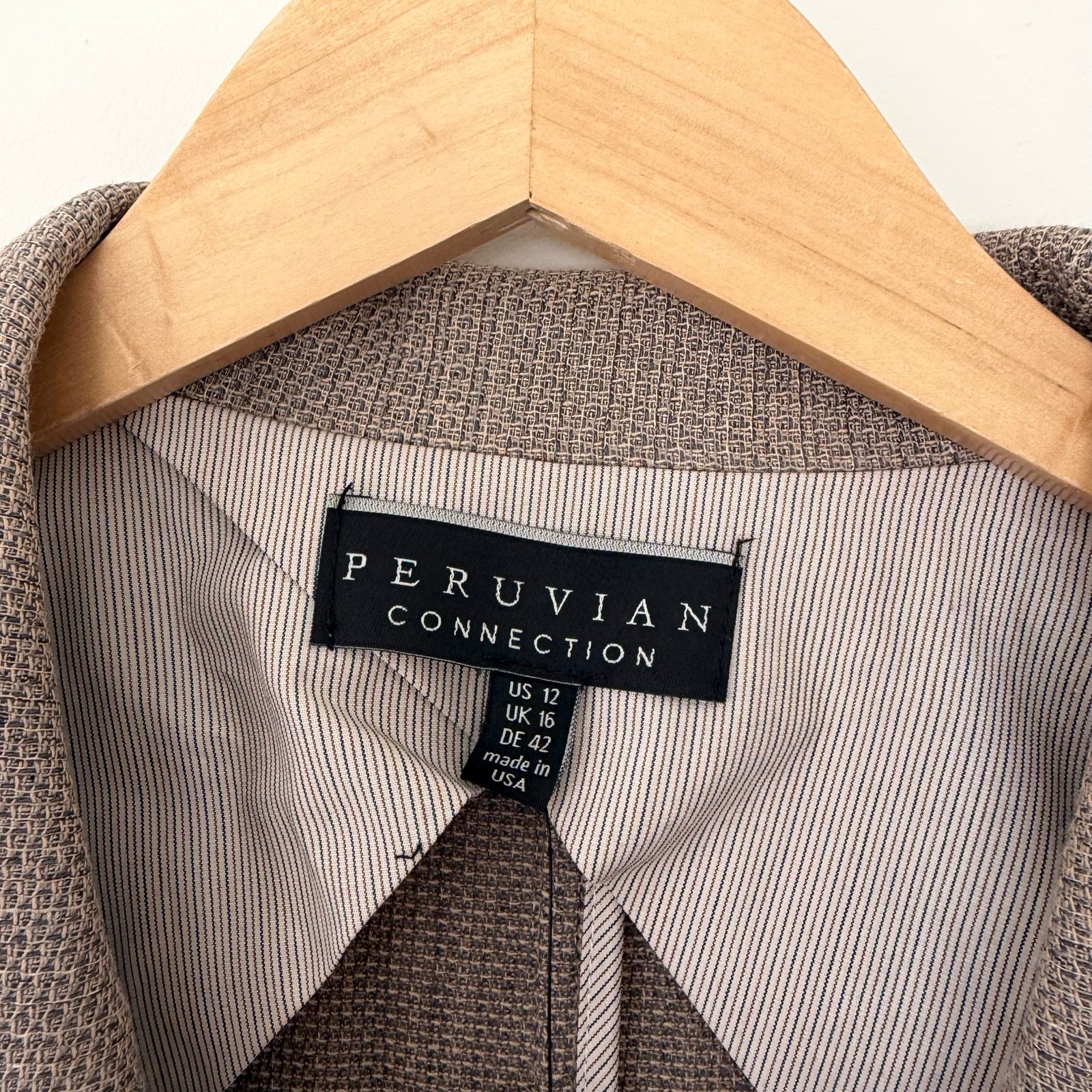 Other Peruvian Connection Linen Blend Sandstone Jacket Blazer 12 Size XL / US 12-14 / IT 48-50 - 2 Thumbnail