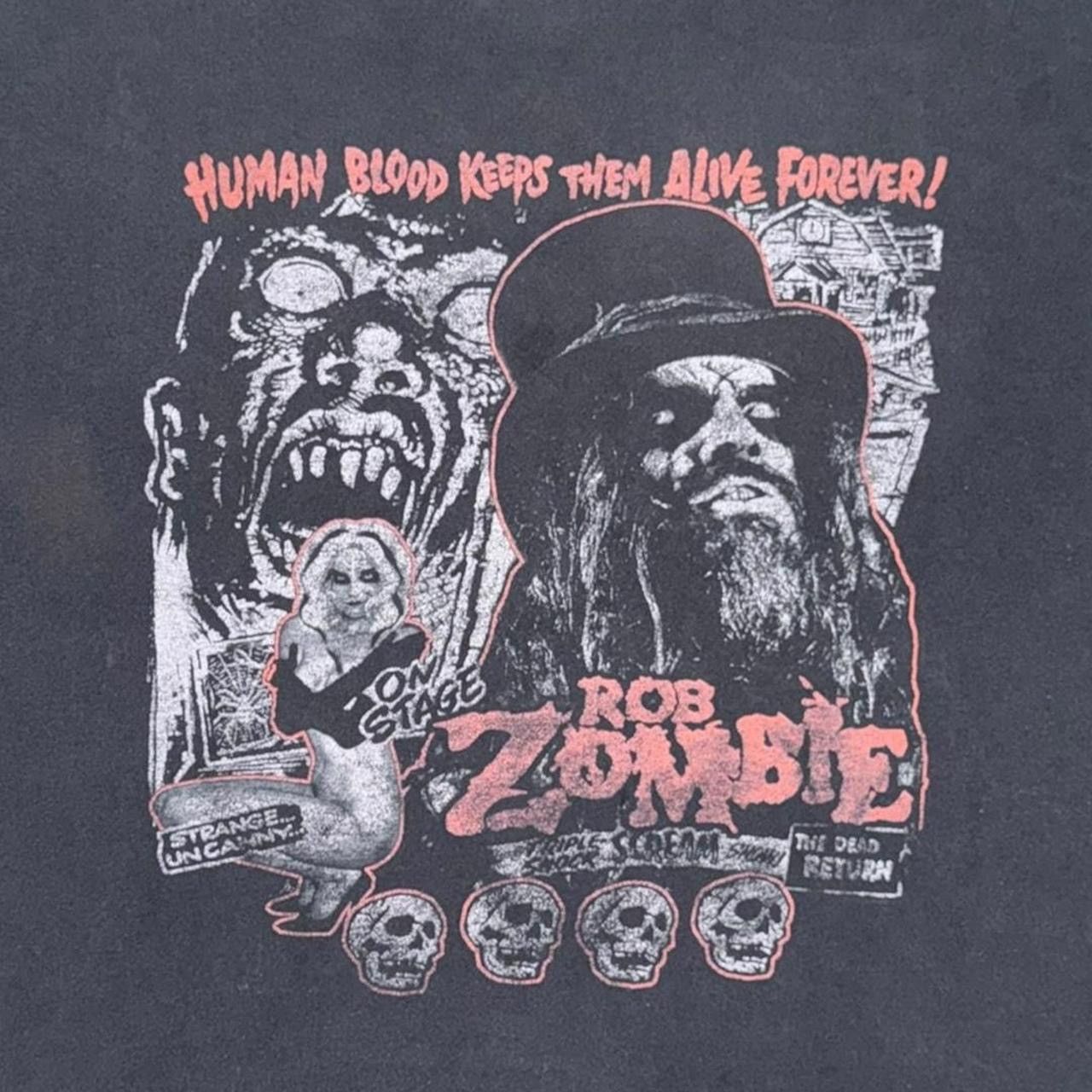 Vintage 2005 Rob Zombi Human Blood Keeps Them Alive Forever Band Tee Size US XL / EU 56 / 4 - 5 Thumbnail