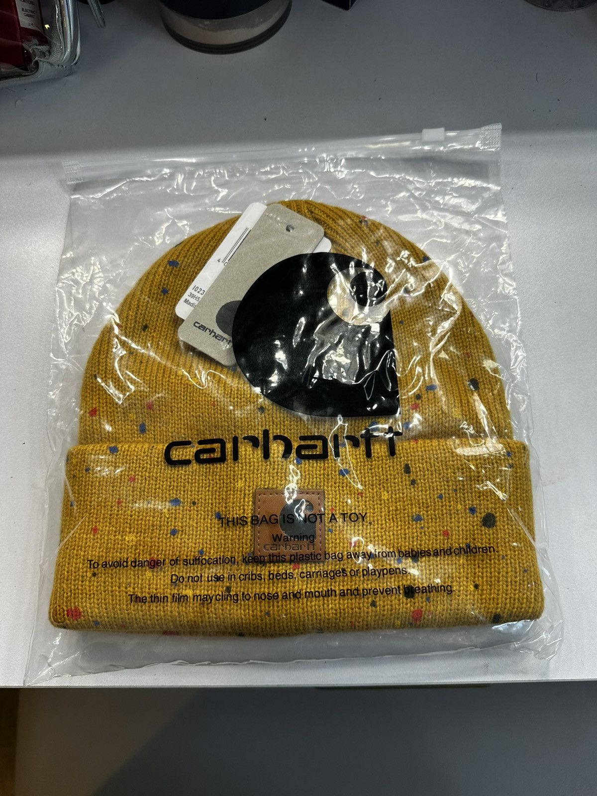 Carhartt CUSTOM carhartt beanie black w/ paint splattered brand new Size ONE SIZE - 3 Thumbnail