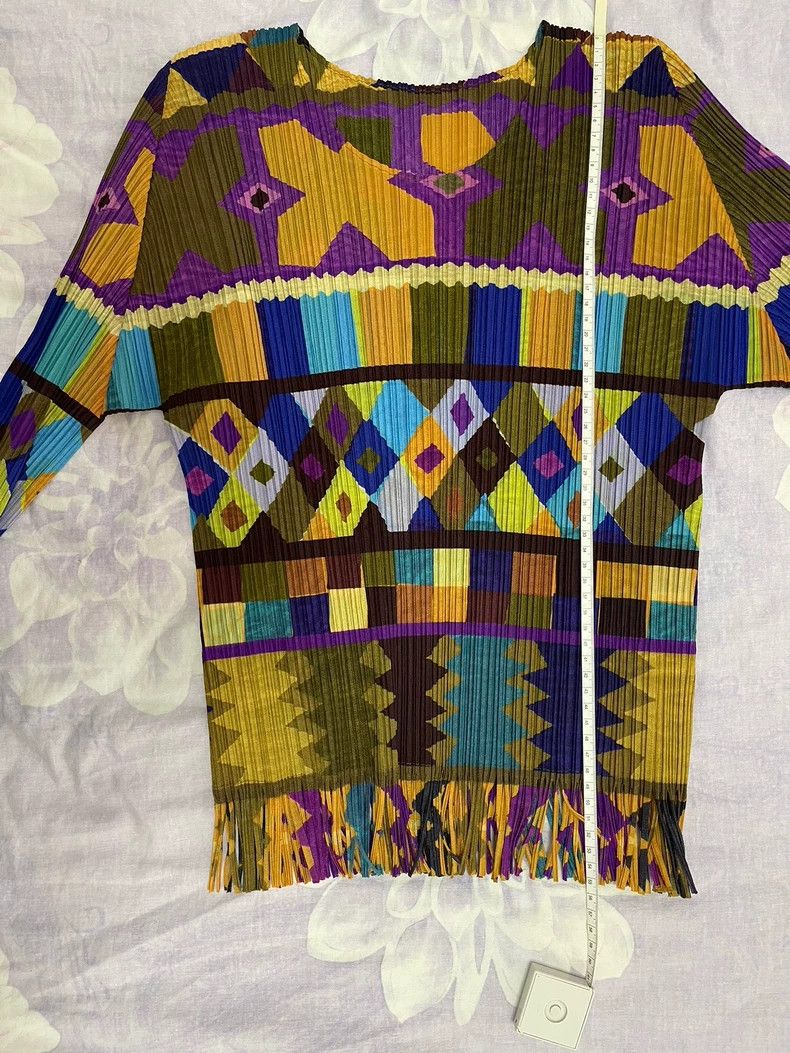 Issey Miyake issey miyake size:4 Multicolored fringed top Size XXS / US 00 / IT 34 - 3 Thumbnail