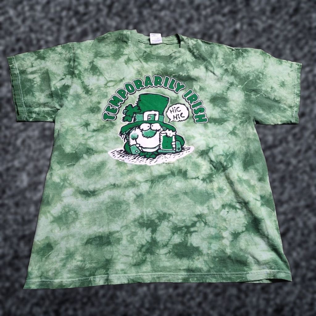 Delta VINTAGE Delta Men's T-Shirt Large Green Irish Leprechaun St Patrick's Day Short Sleeve Crew Neck Cotton All Seasons Size US L / EU 52-54 / 3 - 1 Thumbnail