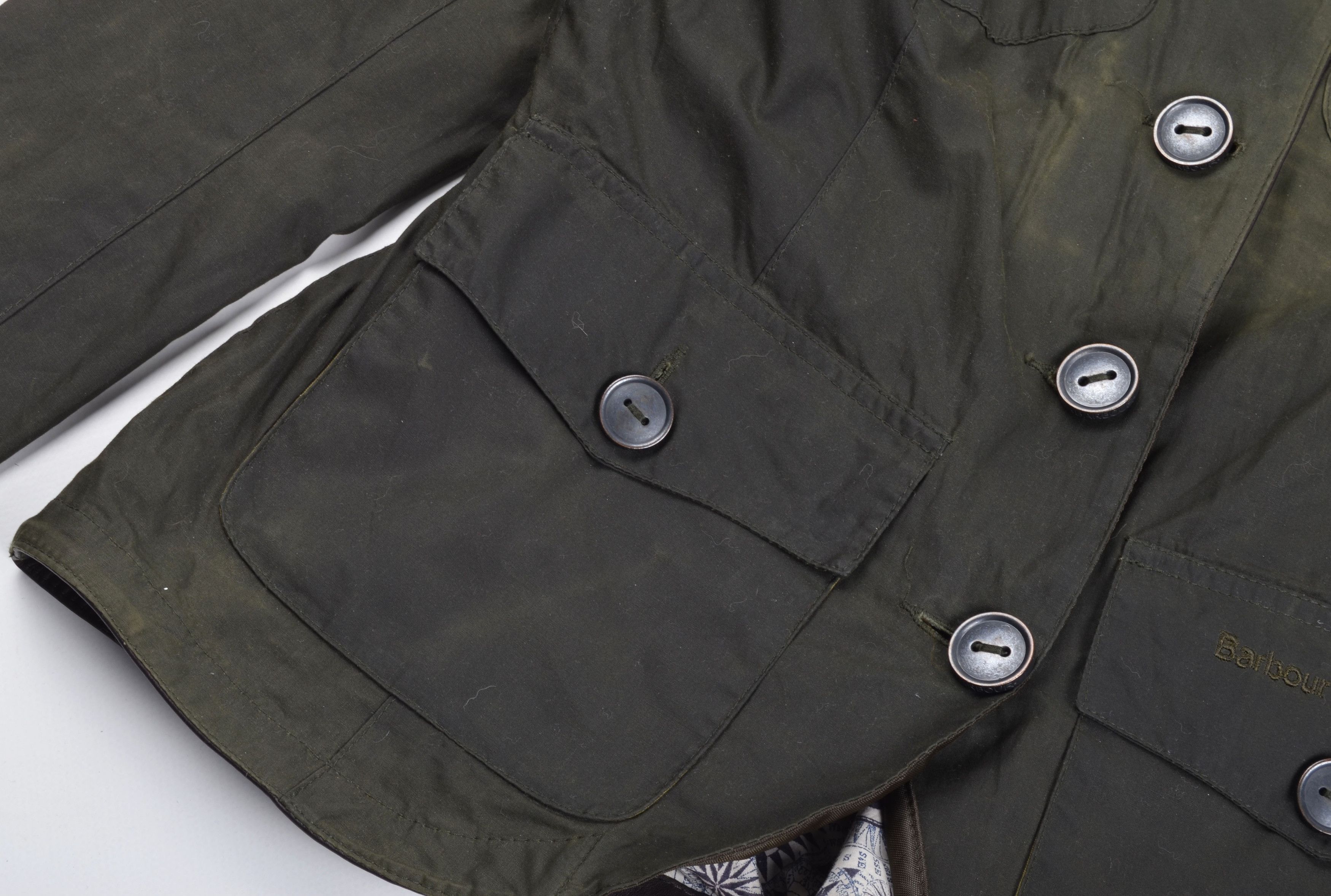 Barbour Barbour Women's Green Waxed Short Jacket Size M / US 6-8 / IT 42-44 - 7 Thumbnail