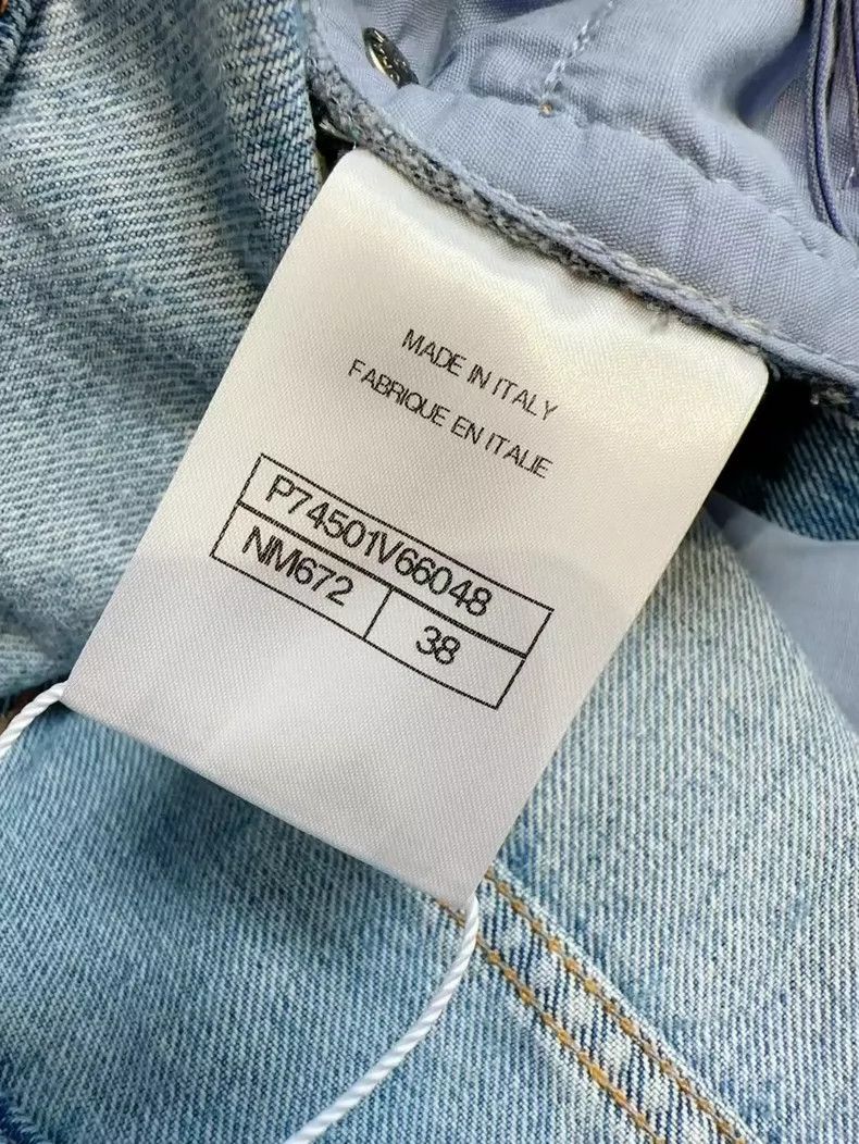 Chanel Chanel Polka dot double C blue popular denim wide-leg pant Size 25" / US 0 / IT 36 - 5 Thumbnail