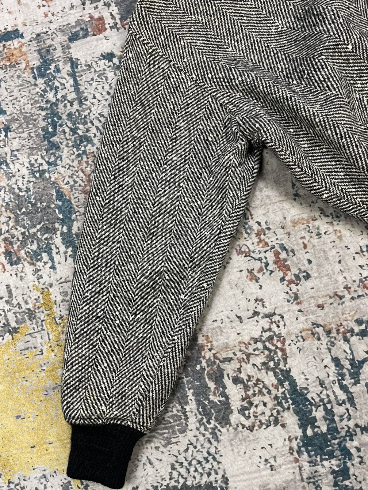 Van Vtg Van Herringbone Tweed Wool Bomber Jacket Size US XS / EU 42 / 0 - 4 Thumbnail