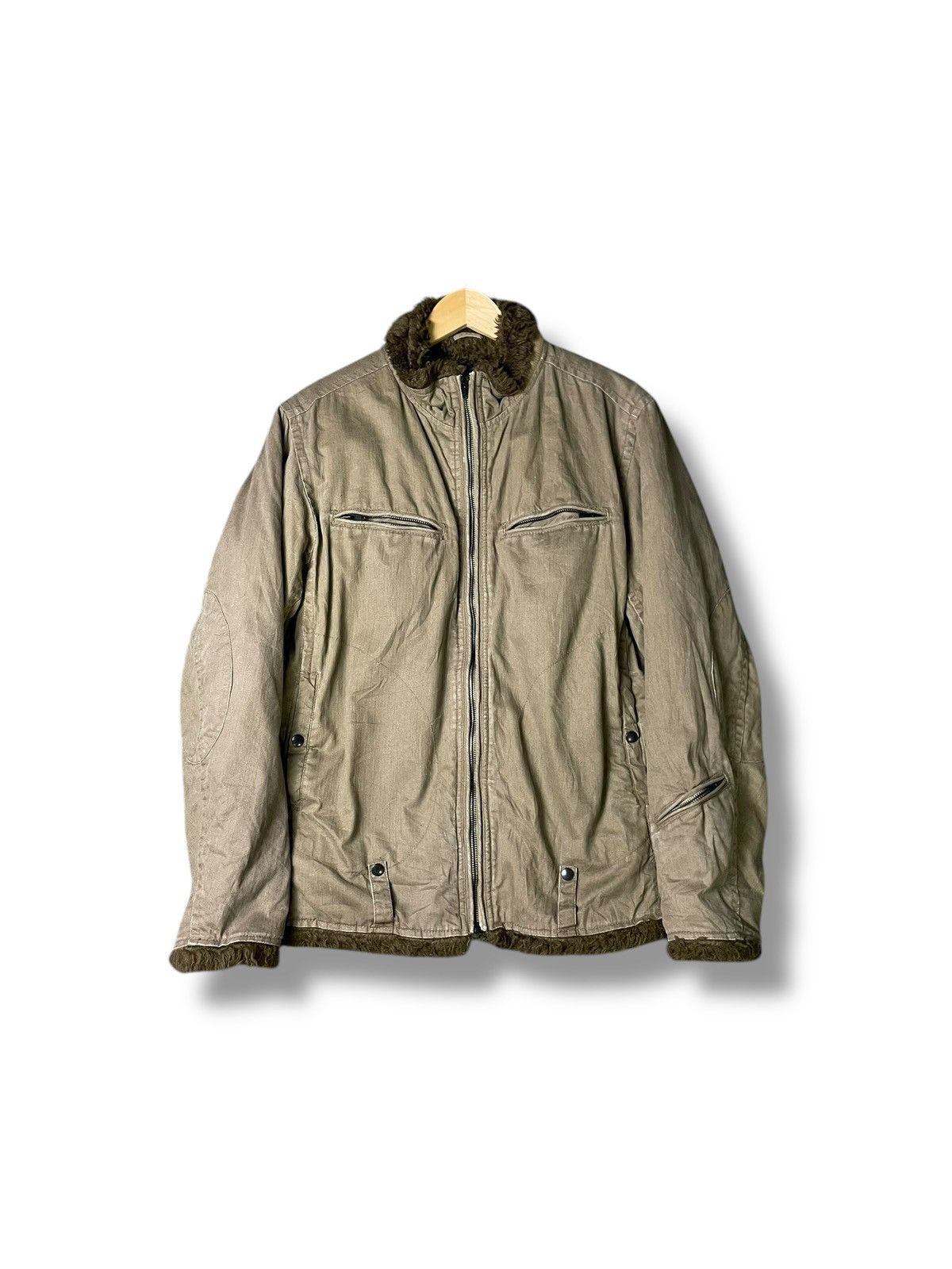Chevignon × Vintage Chevignon Tanker Fur Jacket (53) Size US L / EU 52-54 / 3 - 1 Thumbnail