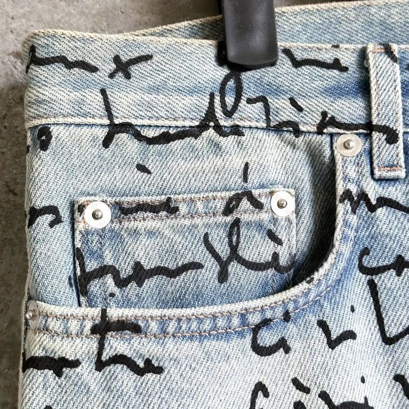 Dior Dior Homme RUNWAY SS15 Handwritten Script Denim Size US 32 / EU 48 - 4 Thumbnail