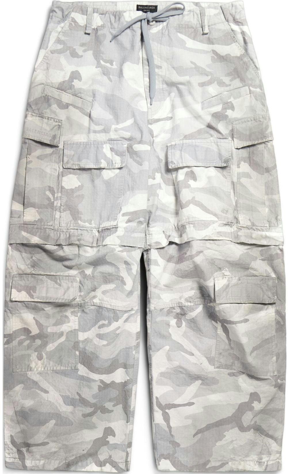 Balenciaga Balenciaga SS24 Loose Fit Camo Cargo Pants with Drawstring Size US 31 - 1 Thumbnail