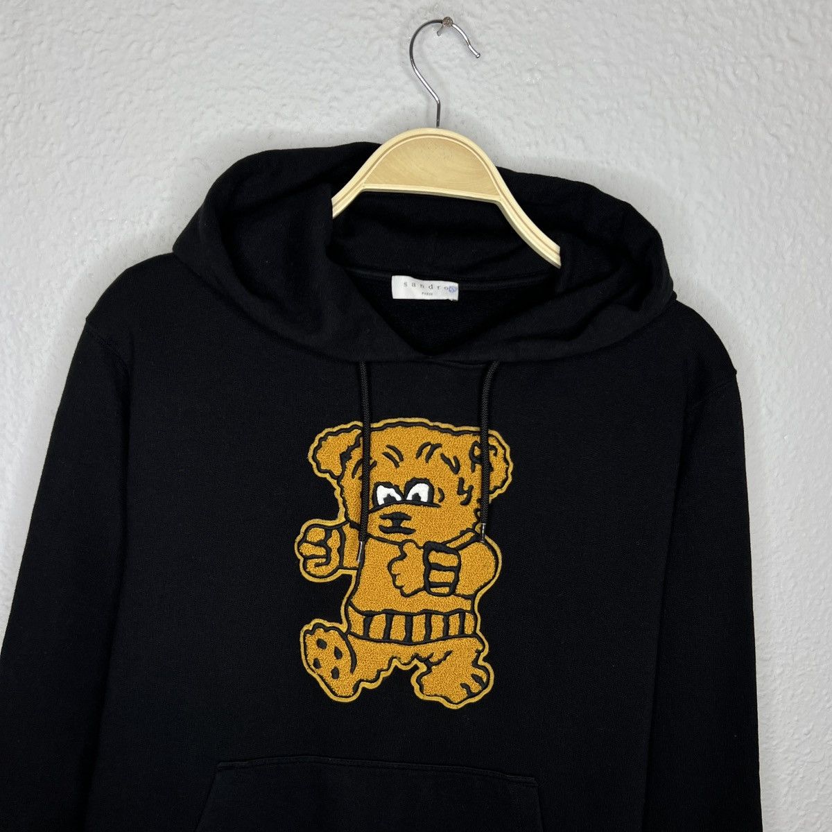 Sandro Sandro Paris Hoodie Sweatshirt Black Bear Logo Embroidered Size US M / EU 48-50 / 2 - 4 Thumbnail