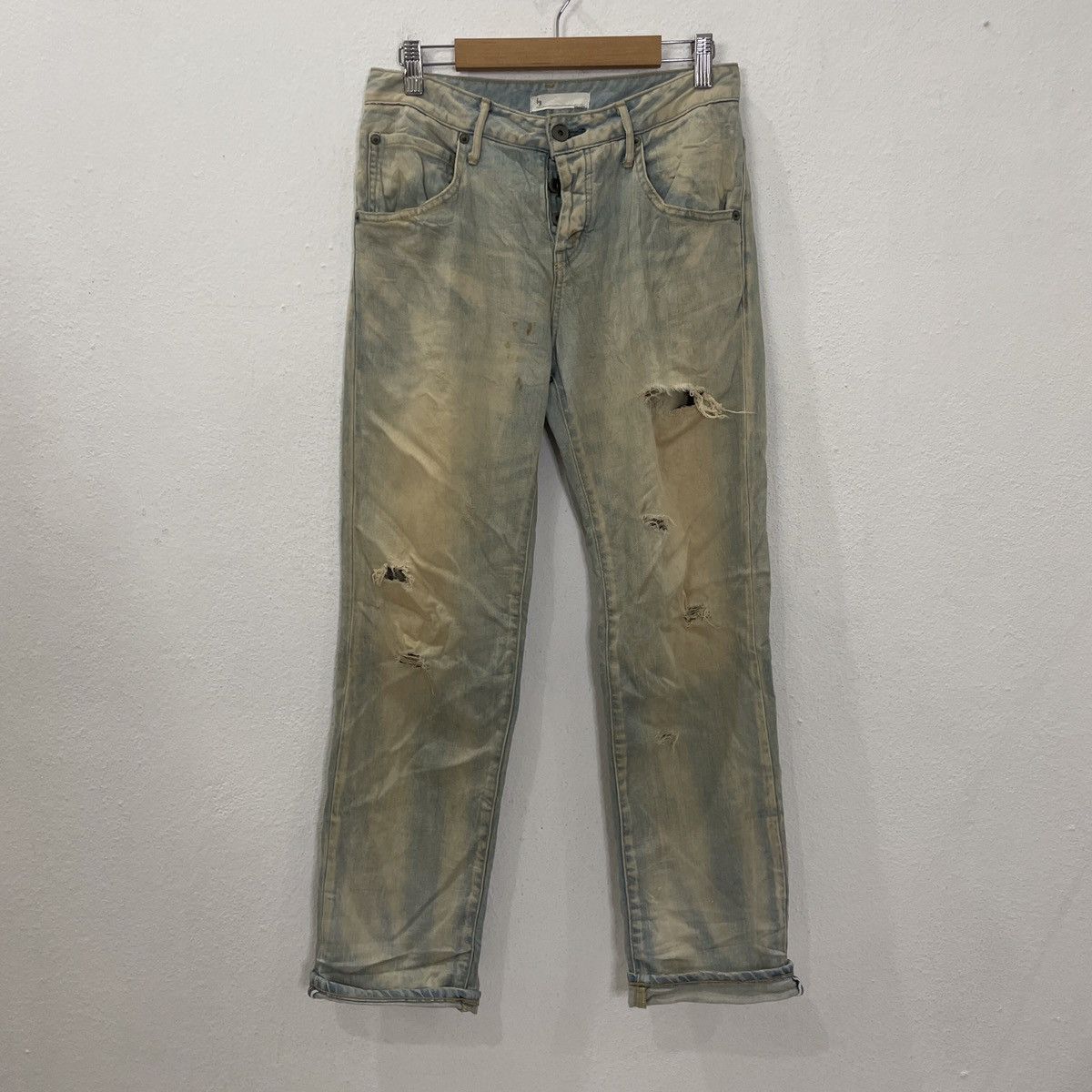 Japanese Brand REDLINE‼️Vintage Silver Flag co Distressed Denim Size US 29 - 1 Thumbnail
