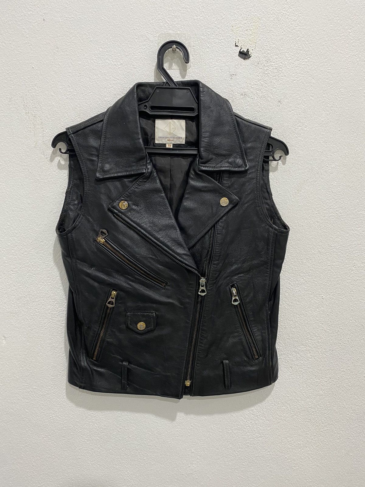 Kadoya × Leather × Opening Ceremony OPENING CEREMONY SEDITIONARIES LEATHER VEST DOUBLE COLLAR Size US XS / EU 42 / 0 - 3 Thumbnail