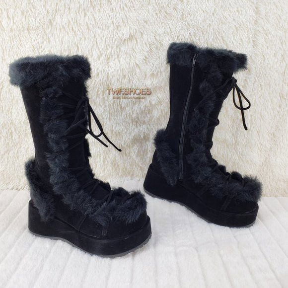 Other DEMONIA Cubby 311 Stomper Black Mammoth Platform Goth Punk K Size US 7 / IT 37 - 1 Thumbnail