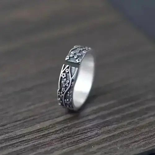 Japanese Brand S925 silver adjustable plum ring Size ONE SIZE - 4 Thumbnail