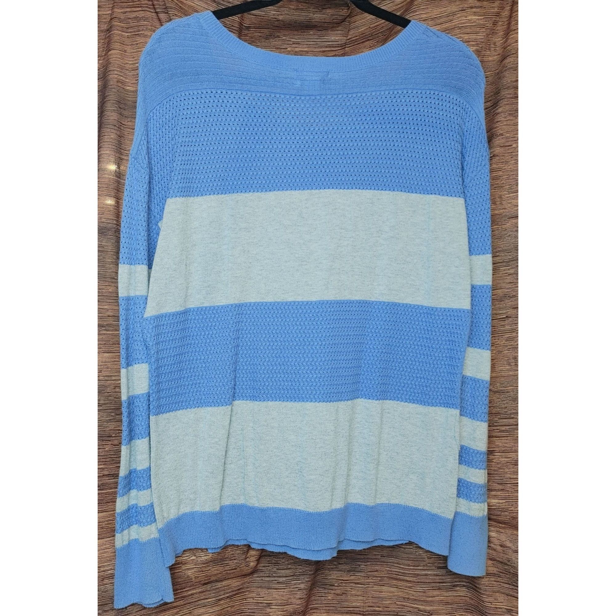 Other Caslon Women's Blue Long Sleeve Striped Sweater Top Size L Size L / US 10 / IT 46 - 2 Thumbnail