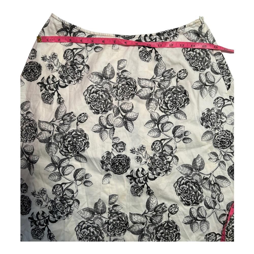 Designer Apostrophe l Beige & Black Floral Knee Length Skirt 8 Size 30" / US 8 / IT 44 - 4 Thumbnail