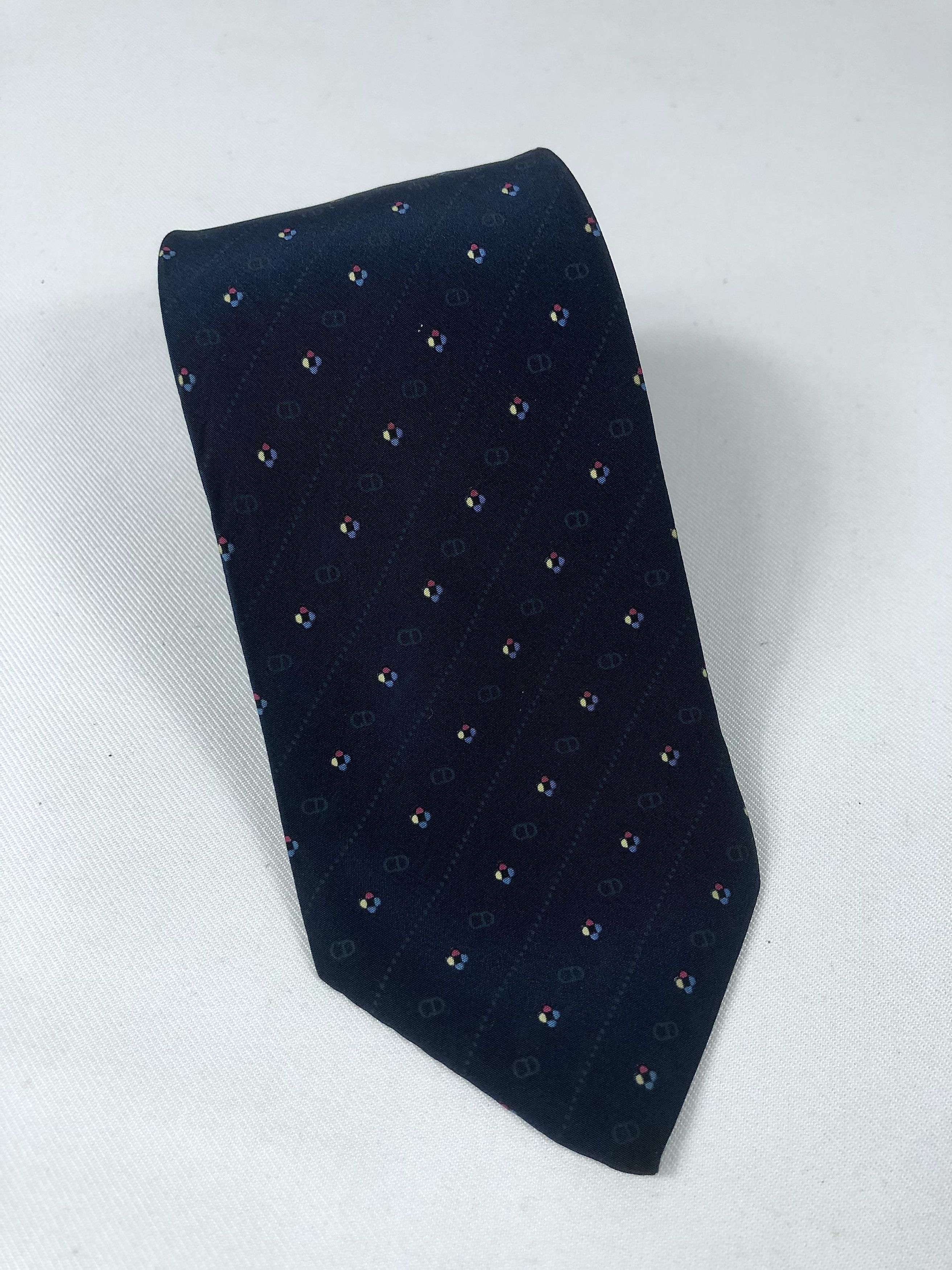 Christian Dior Monsieur Rare Vintage Christian Dior Monsieur CD MonogramSilk Tie Size ONE SIZE - 1 Thumbnail