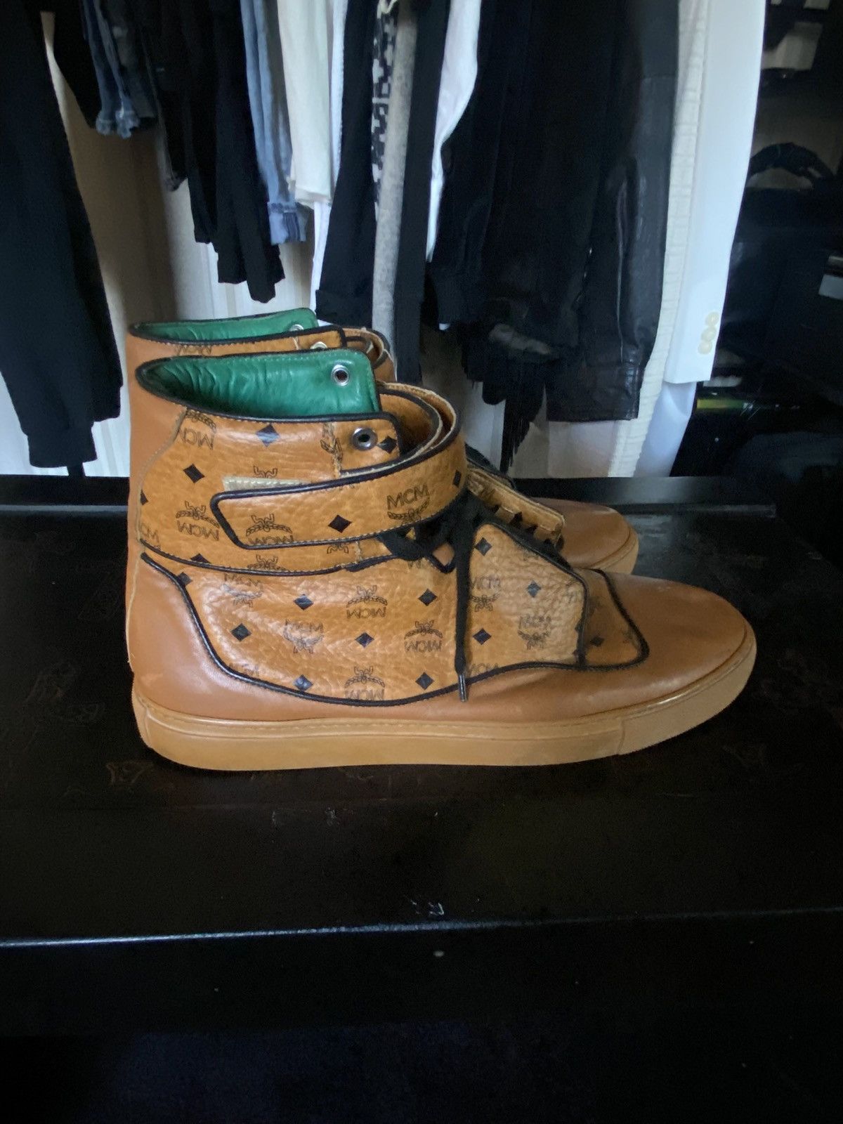 MCM MCM leather high top shoes Size US 11.5 / EU 44-45 - 1 Thumbnail