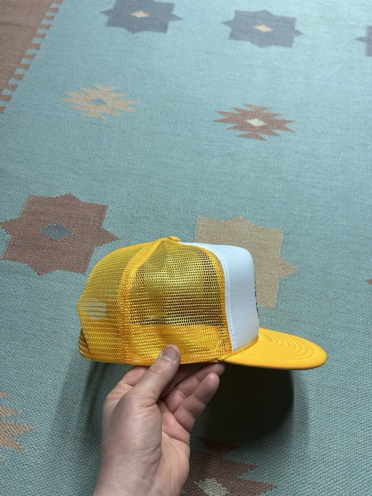Vintage Vtg 90 trucker hat Tri City Aggregates yellow white TCA snap Size ONE SIZE - 8 Thumbnail