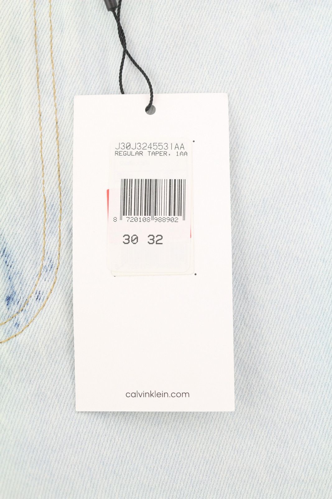 Calvin Klein REGULAR TAPER W30/L32 Light Blue Washed Zipper Denim 85329 Size US 30 / EU 46 - 7 Thumbnail