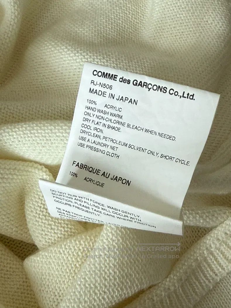 Comme des Garcons Comme Des Garcons Ivory Off-Shoulder Big Collar Sweater Size XS / US 0-2 / IT 36-38 - 7 Thumbnail