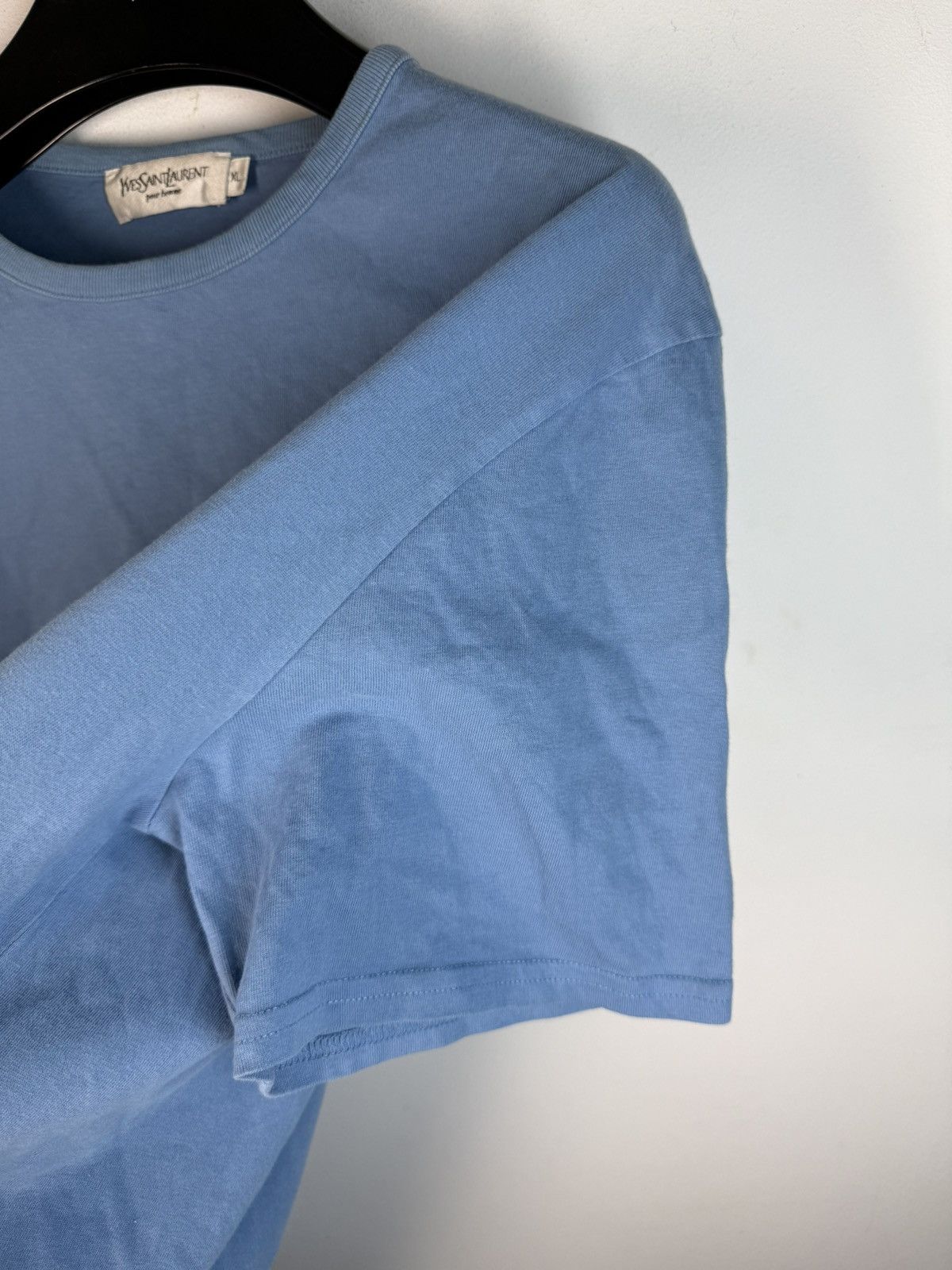 Yves Saint Laurent Blue YSL T-shirt Big Logo YSL Shirt Size US L / EU 52-54 / 3 - 13 Thumbnail