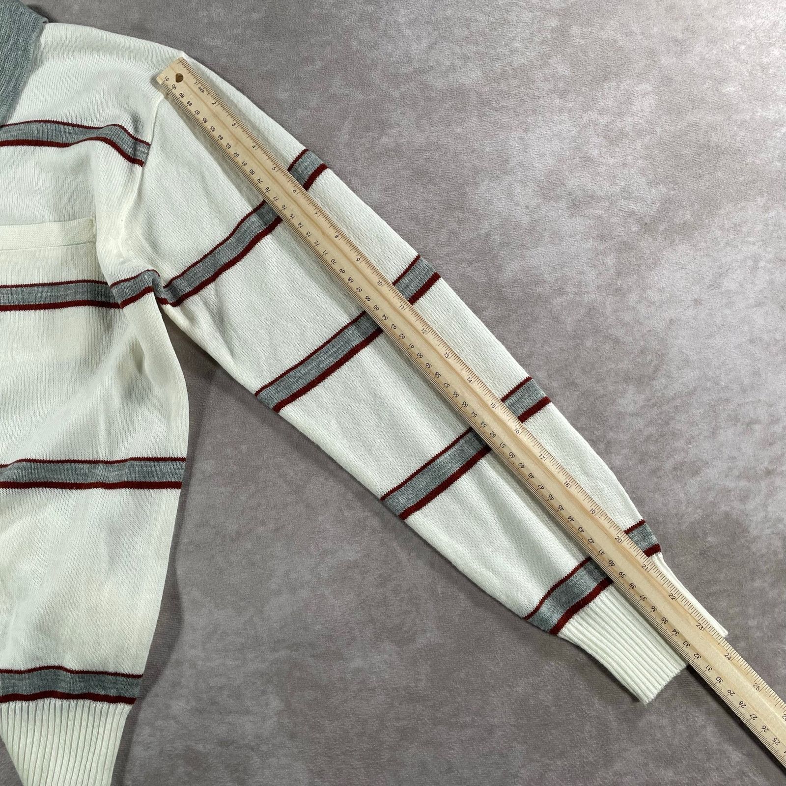 Vintage 70s 80s Mister Man 2plyAcrylic Striped Long Sleeve Button Up Size US M / EU 48-50 / 2 - 5 Thumbnail