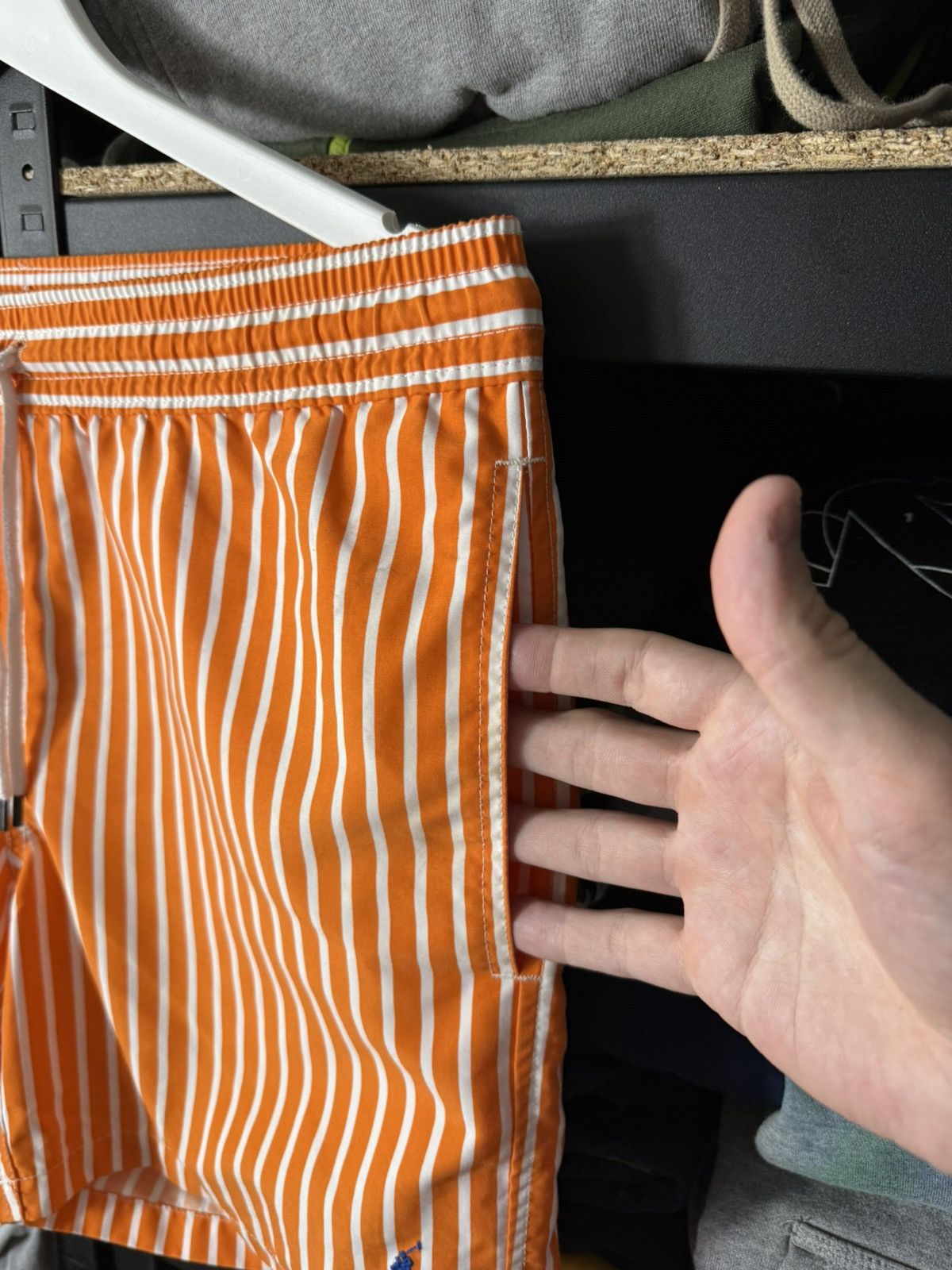 Polo Ralph Lauren Vintage Polo Ralph Lauren Swim Shorts Orange Striped Swim Size US 30 / EU 46 - 7 Thumbnail