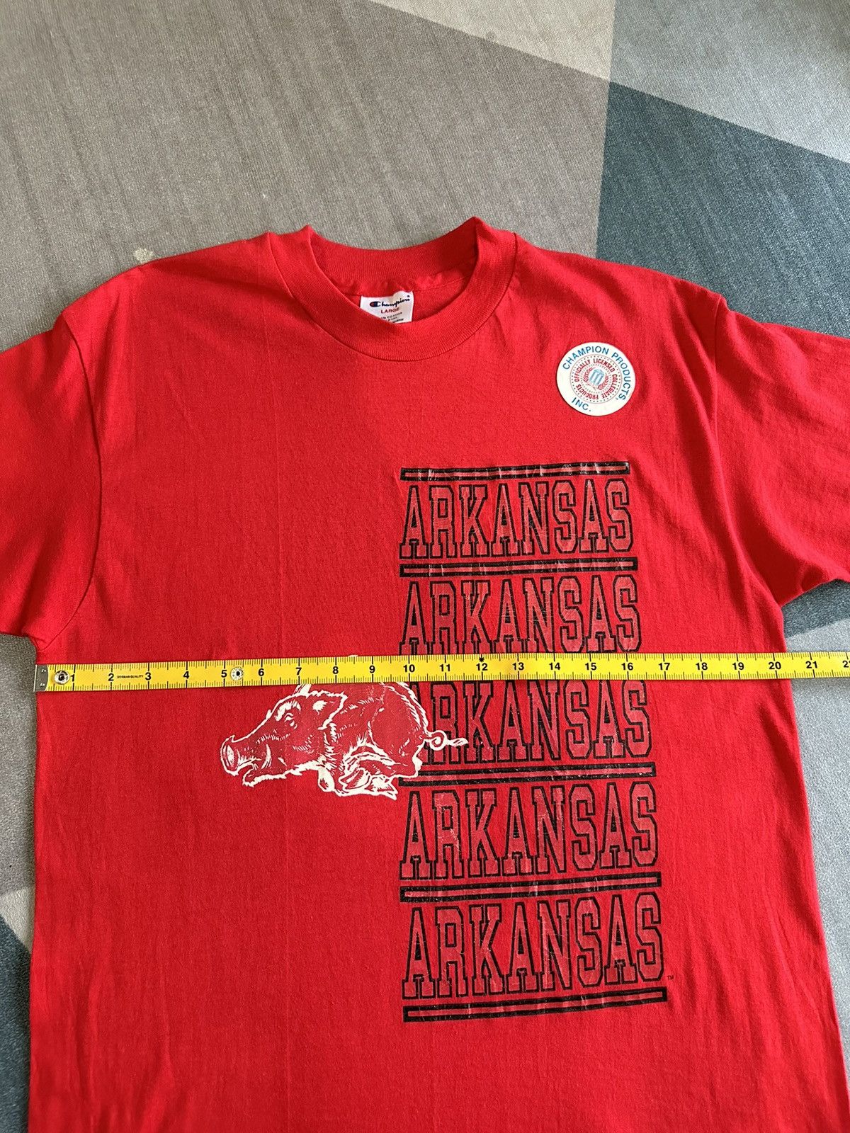 Champion Vintage 90s NOS Champion Arkansas Usa Tshirt A165 Size US M / EU 48-50 / 2 - 7 Thumbnail