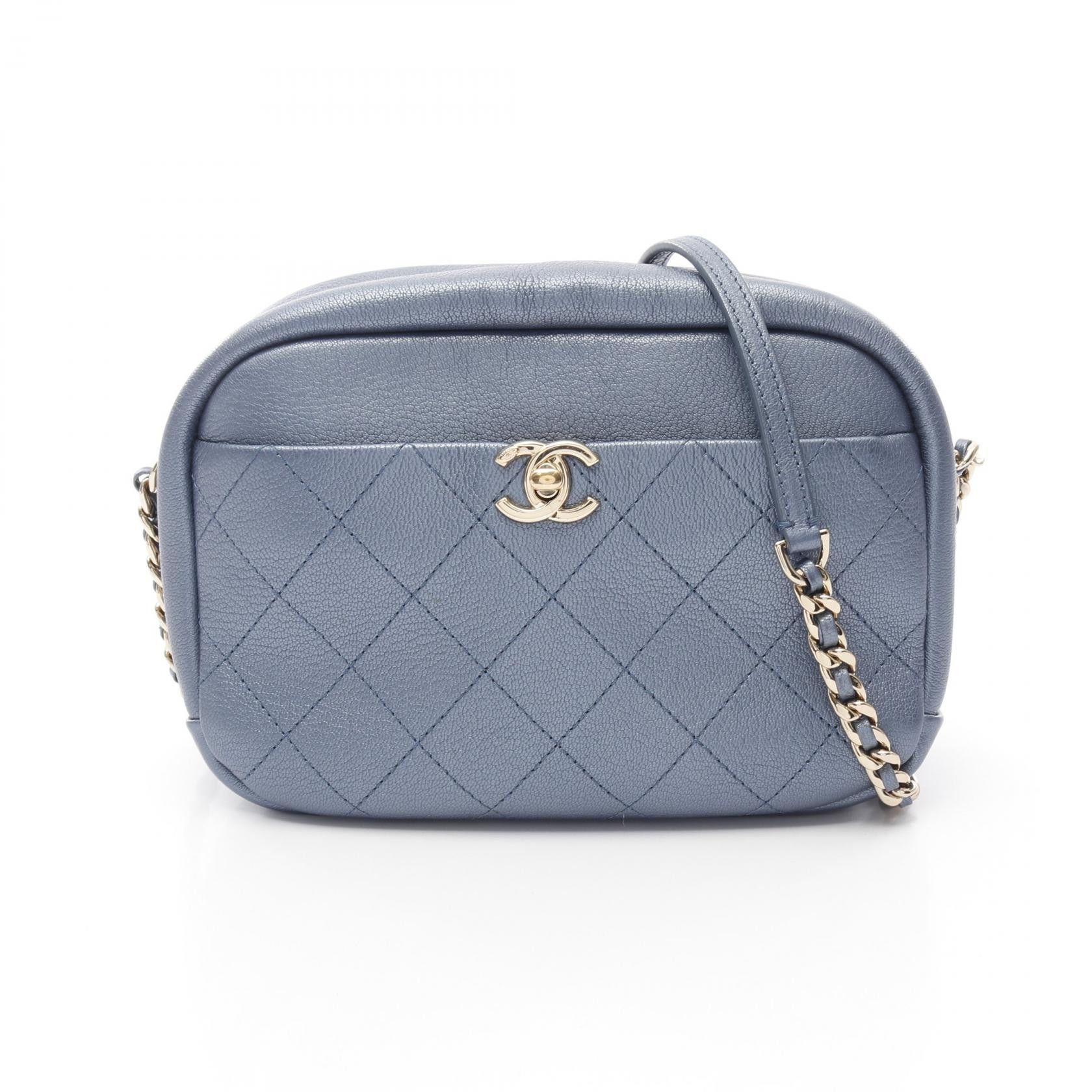 Chanel Chanel Matelasse Leather Shoulder Bag Leather Shoulder Bag in Blue, Women's