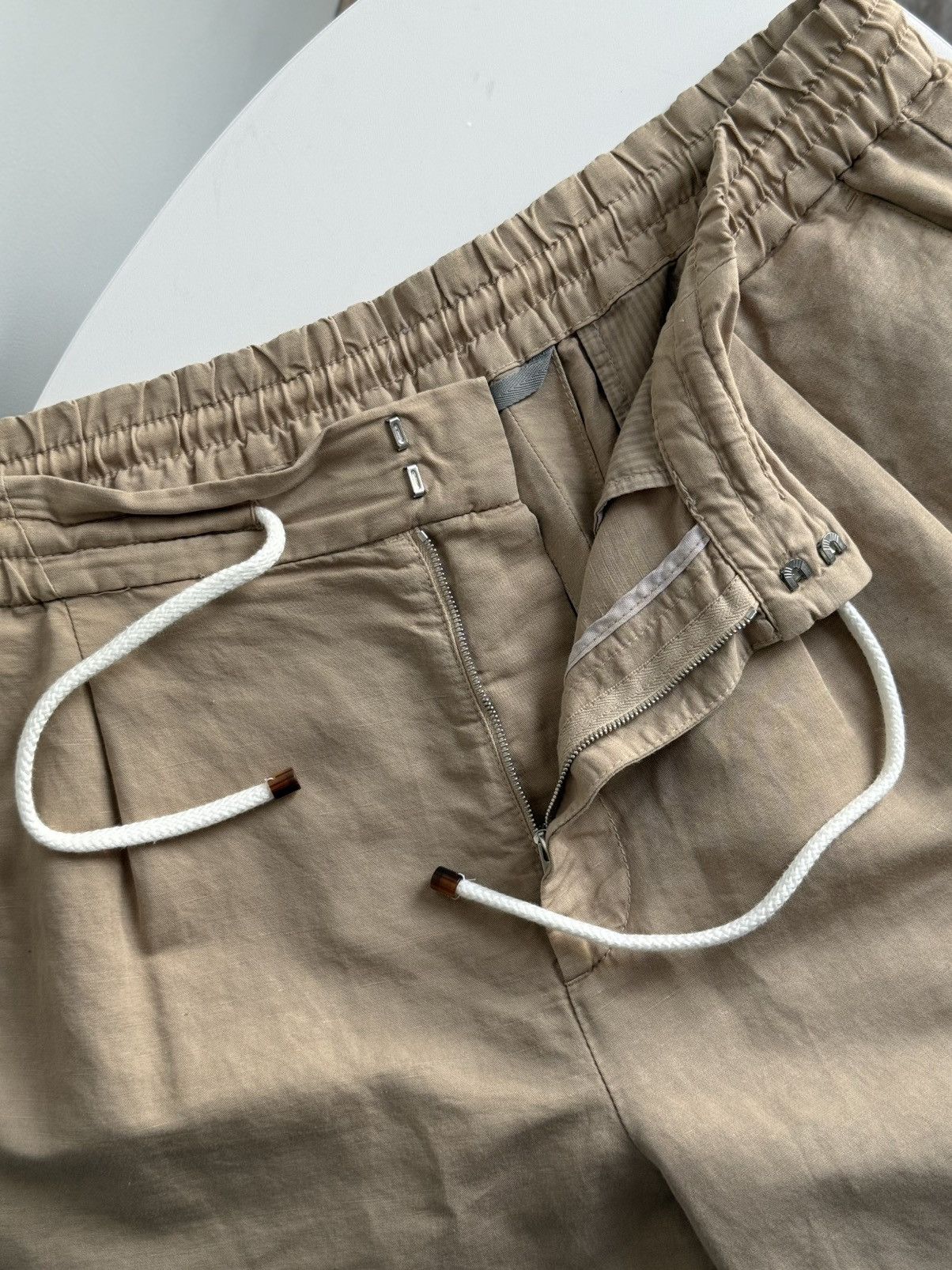 Brunello Cucinelli Brunello Cucinelli Linen Relaxed Fit Drawstring Shorts Size US 36 / EU 52 - 10 Thumbnail