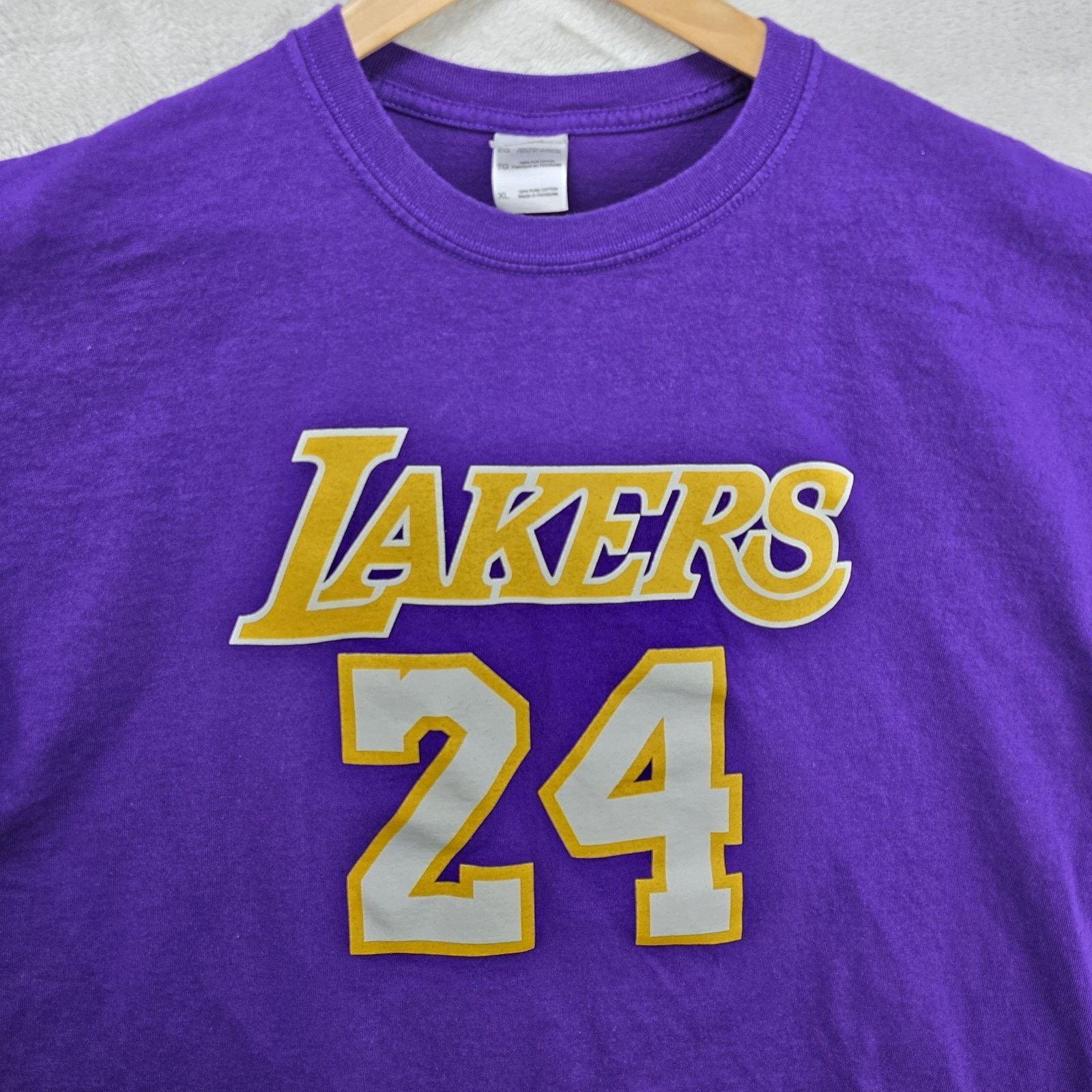 Gildan Los Angeles Lakers Kobe Bryant Shirt XL Purple Jersey Style Size US XL / EU 56 / 4 - 2 Thumbnail