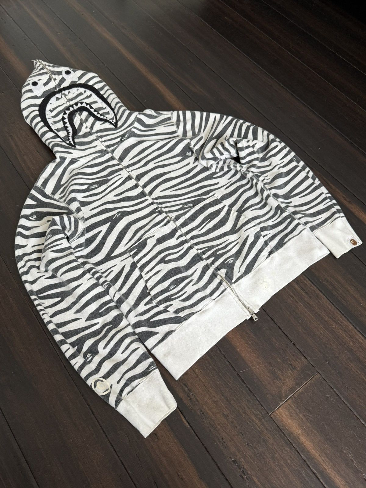 Bape Zebra Camo Shark Full Zip Hoodie Size US M / EU 48-50 / 2 - 3 Thumbnail