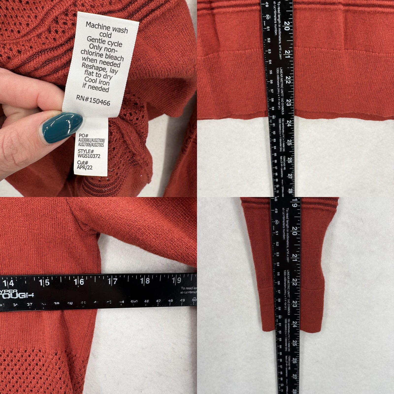 Market Market & Spruce Sweater Womens XS Copper Rowan Textured Crew Neck Knit Open-Knit Lightweight Fall Winter Casual Mens? Size XS / US 0-2 / IT 36-38 - 8 Thumbnail